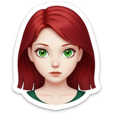 Girl with green eyes and dark red hair sticker