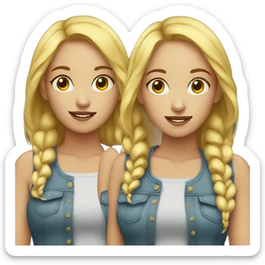 twins woman sticker