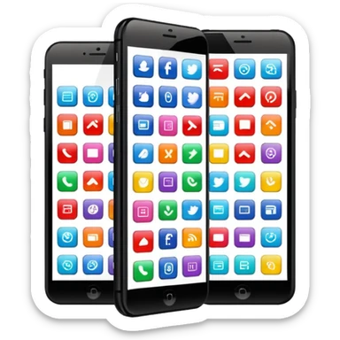 smartphone with a colorful app grid sticker