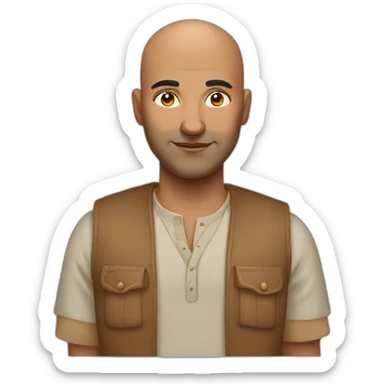 Bald man indian sticker