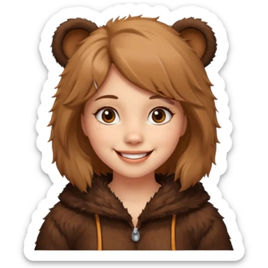 girl wearing bear costume sticker