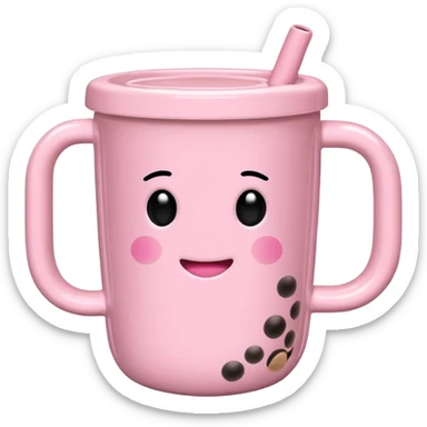Pink mug with bubble tea, Without a face, Just a pink bubble tea mug (WITHOUT A FACE!!!!!!) sticker