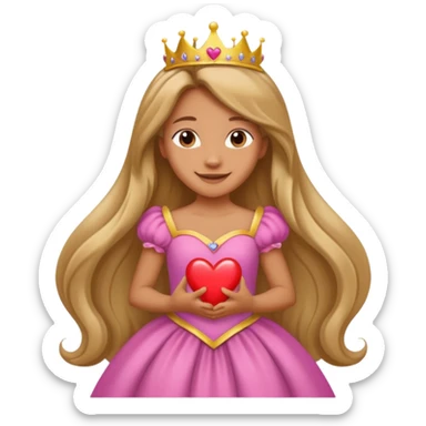 Corazón animal princesa sticker