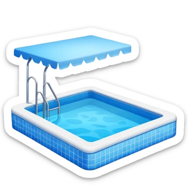 swimming pool with blue water sticker