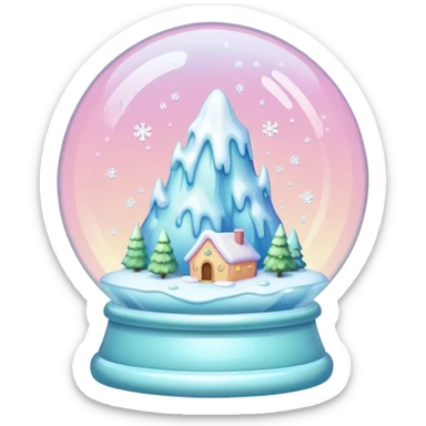Pastel meltes snow globe sticker