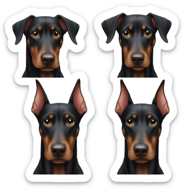 Two different dobermans  sticker