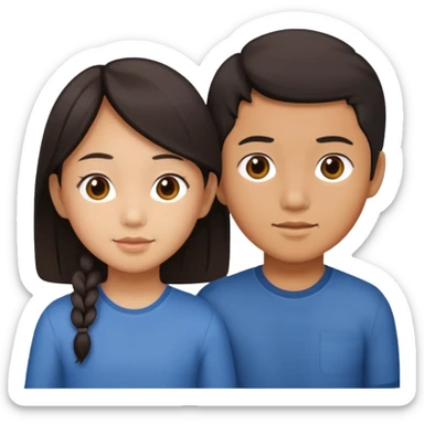 Mixed Asian siblings sticker