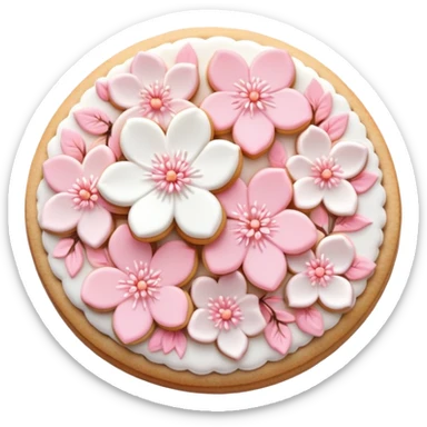 Cute Pastel pink and white Cherry Blossom Sakura Cookie sticker