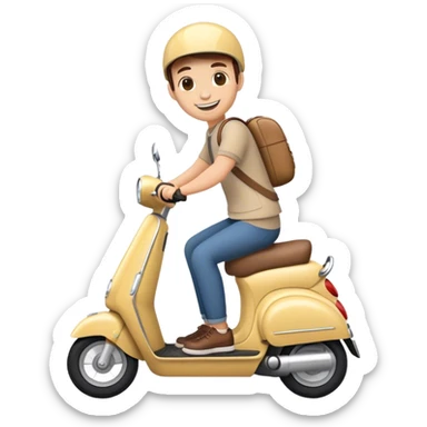 “riding a scooter” sticker