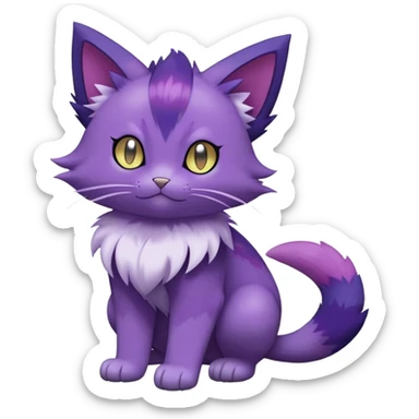 Purrloin-Delcatty-Pokémon-Fakémon-hybrid-creature (full body) sticker