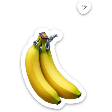 Bananas wrapped in a chain sticker