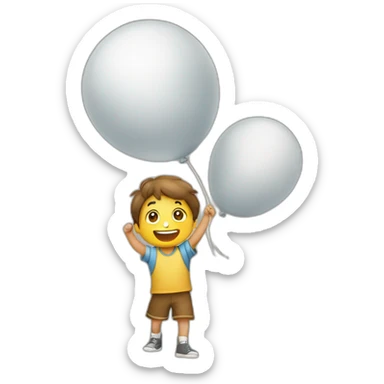 Niño lamiendo un balon sticker