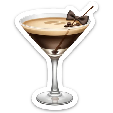 espresso martini with big Black Bow on martini  sticker
