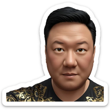 male portrait with black shirt sticker