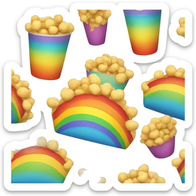 Rainbow popcor sticker