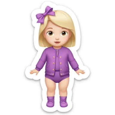 Baby Girl, Different Pose, different outfit, single Baby Girl only. sticker