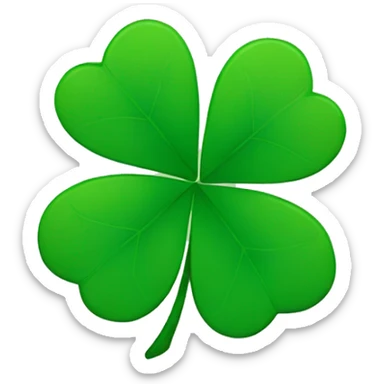 Four leaf clover heart sticker