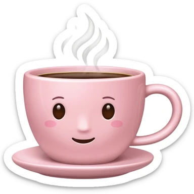 light pink coffee cup, variation 4 sticker