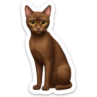 havana brown Cat Full Body sticker