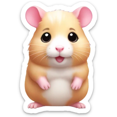 a cute small pink hamster sticker