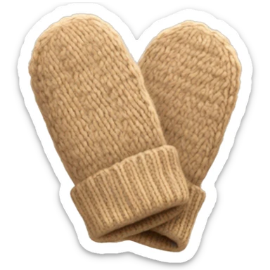 pair of wool tan mittens sticker