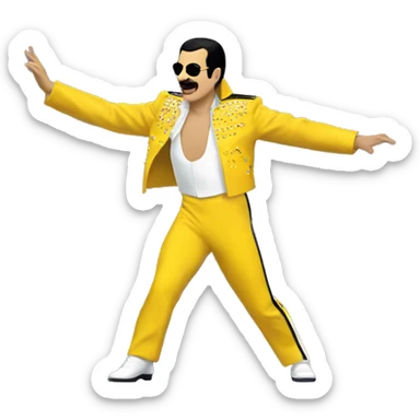 freddie mercury yellow jacket dance sticker