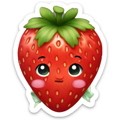 strawberry with bow sticker