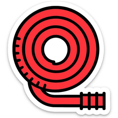 red cable spiral tube, clean and simple icon style sticker