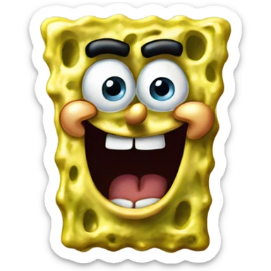 spongebob with close mouth sticker