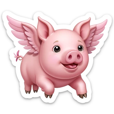 A flying pig  sticker