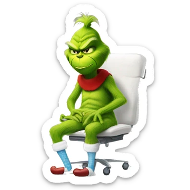 the grinch with knee surgery sticker