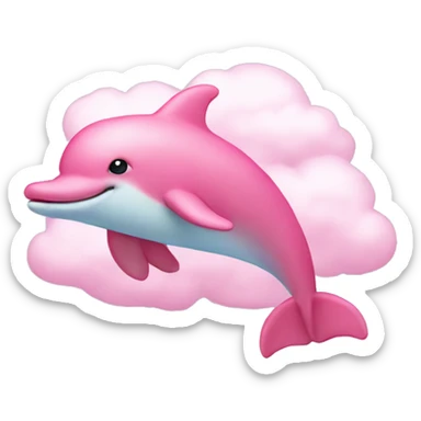pink dolphin pink clouds sticker