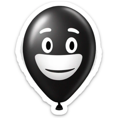 black and whit baloon sticker