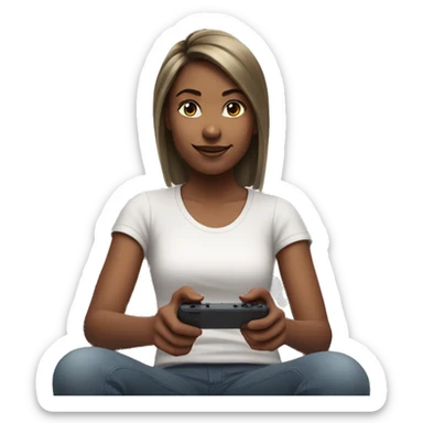 Self care girl playing nintendo switch sticker