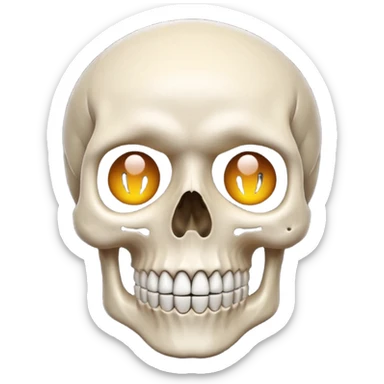 Skull emoji with a mix of surprise emoji sticker
