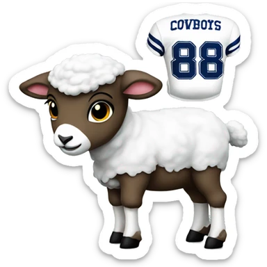 lamb with cowboys 88 football jersey sticker