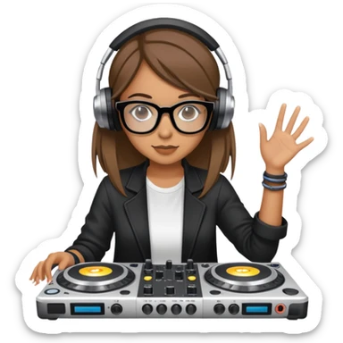 DJ Girl with glasses and DDJ200 sticker
