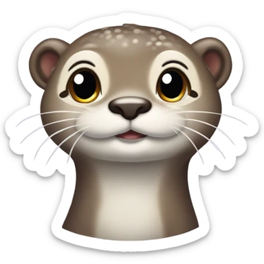 A cute and happy-looking otter face as a mermaid princess. sticker