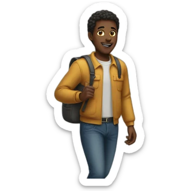 black man taking a shortcut sticker