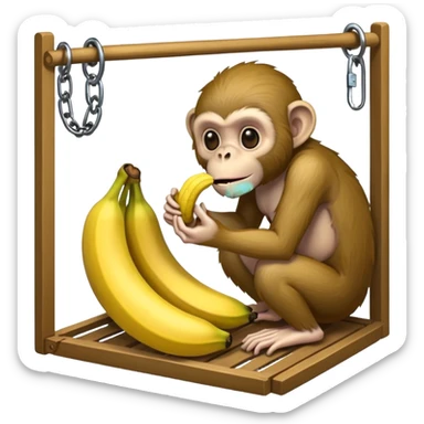 Make a monkey eating a banana in a trap to the trap of a trap and a gay zombie is waiting sticker