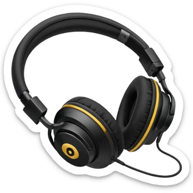 Headphones with music sticker