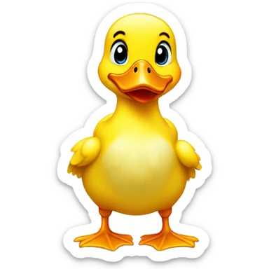 A squawking yellow duckling feels intense love sticker