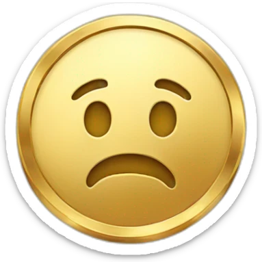 Gold coin with a XD face on it sticker