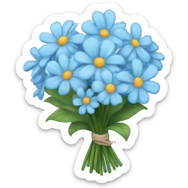Light blue flower bouquet sticker