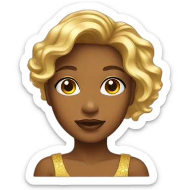 gold skin pretty girl disco sticker