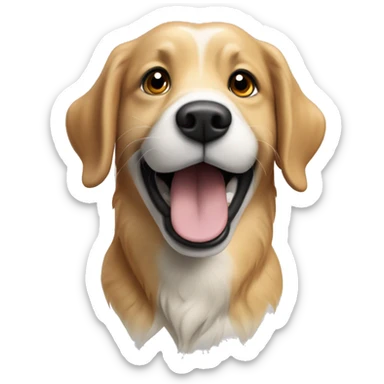 goalden retriever saying HEY in a speechbubble sticker