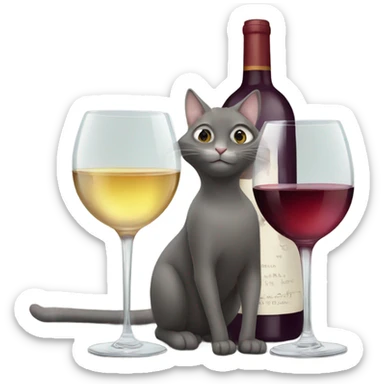 Cat is away and mice are playing with wine glasses sticker