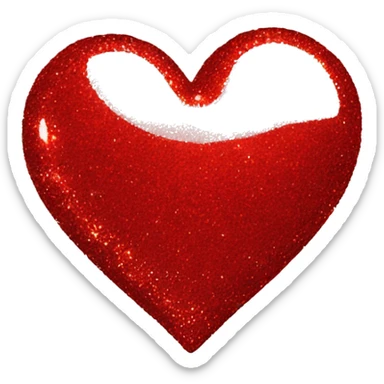 Glittery red heart sticker