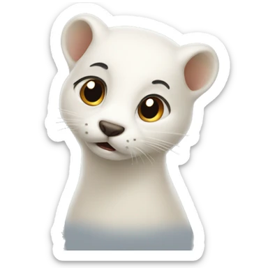 astonished ermine sweating sticker