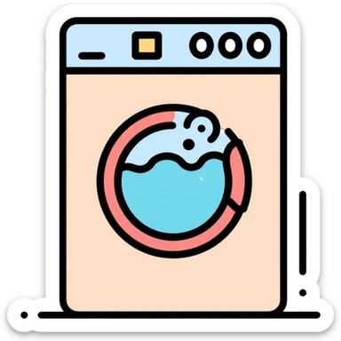 washing machine with bubbles sticker